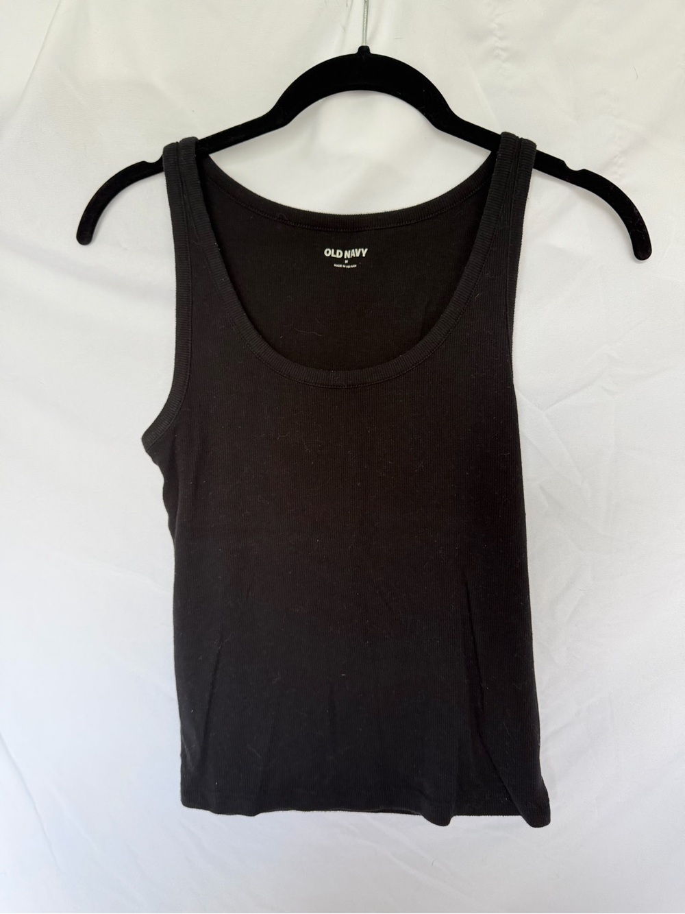 Old Navy Black Ribbed Scoop Tank Top - Women's Basic Layer